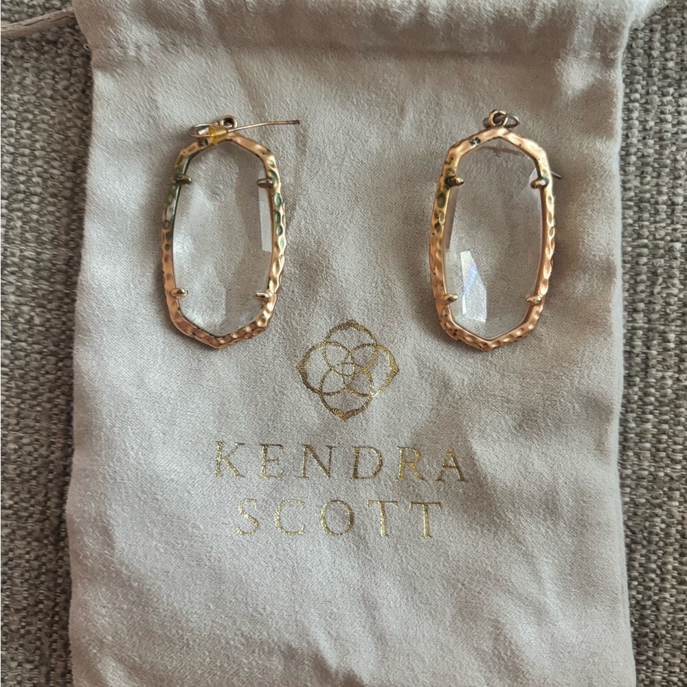 Kendra Scott rose Gold and White Statement Earrings
